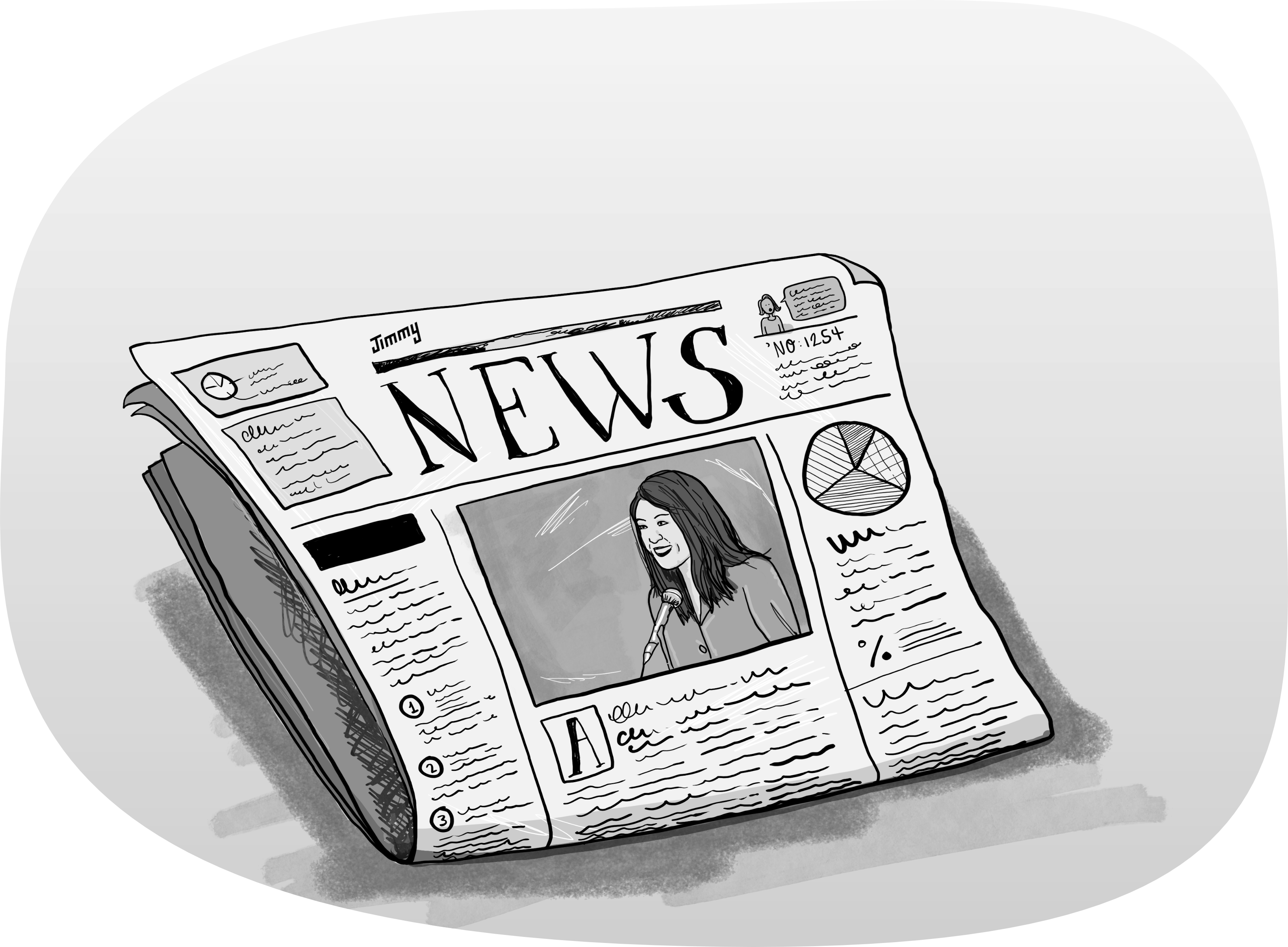 Illustration of a newspaper.